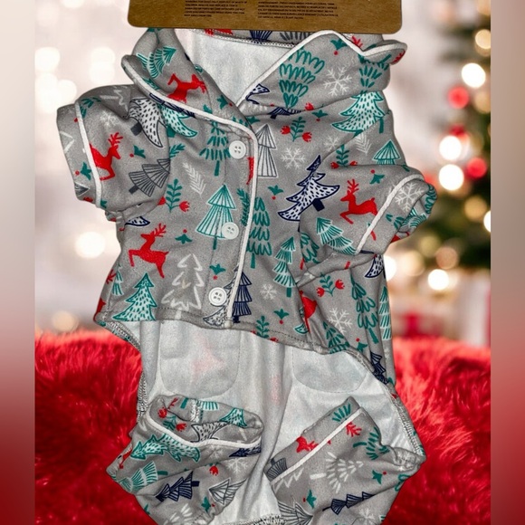 🎄NEW PUP CREW VELCRO REINDEER HOLIDAY PAJAMAS FOR 🐕 DOG •S/M •SO CUTE - Picture 2 of 12